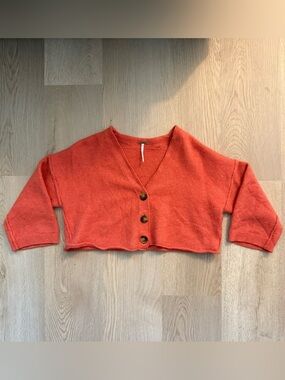 Free People 100% Cashmere Heartbeat Cropped Cardigan